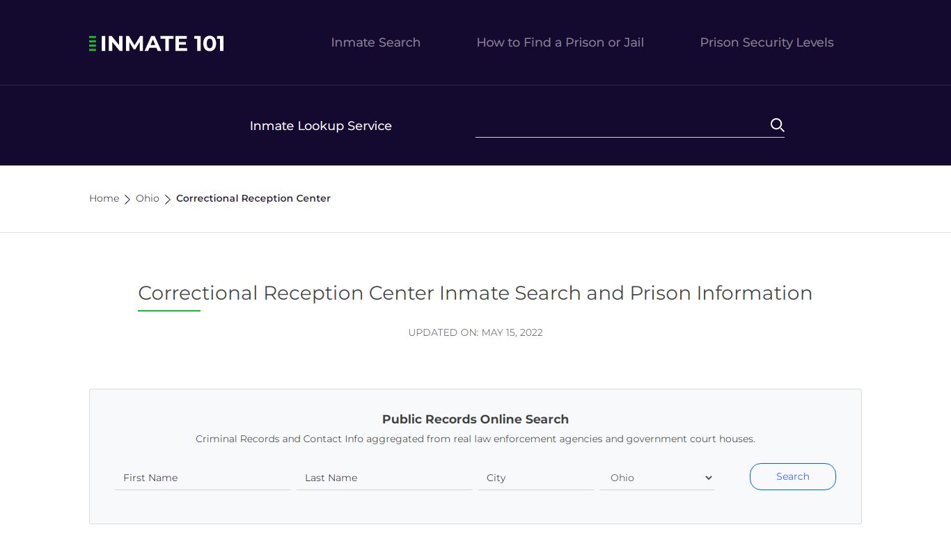 Correctional Reception Center Inmate Search, Visitation ...